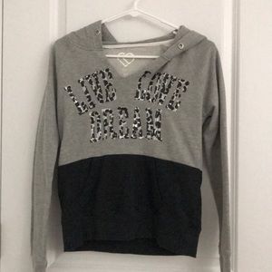 Hoodie Sequins Gray and Black